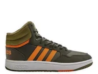 Buty dla dziewczynek - Buty dziecięce adidas Core GW4486 HOOPS MID 3.0 Zielone - miniaturka - grafika 1
