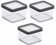 Pojemniki kuchenne - ROTHO ZESTAW 3 POJEMNIKÓW NA ŻYWNOŚĆ ARTYKUŁY SYPKIE 0,5L GRAFITOWY LOFT - miniaturka - grafika 1