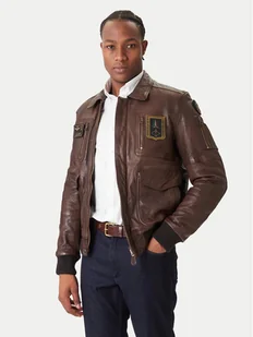 Aeronautica Militare Kurtka skórzana 252PN0846U100839 Brązowy Regular Fit - Kurtki męskie - miniaturka - grafika 1