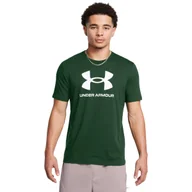 Koszulki sportowe męskie - Męski t-shirt z nadrukiem Under Armour UA Sportstyle Logo Update Ss - zielony - UNDER ARMOUR - miniaturka - grafika 1