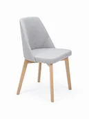 Krzesła - Flavio 1 krzesło tapicerowane szare nogi dąb sonoma - miniaturka - grafika 1