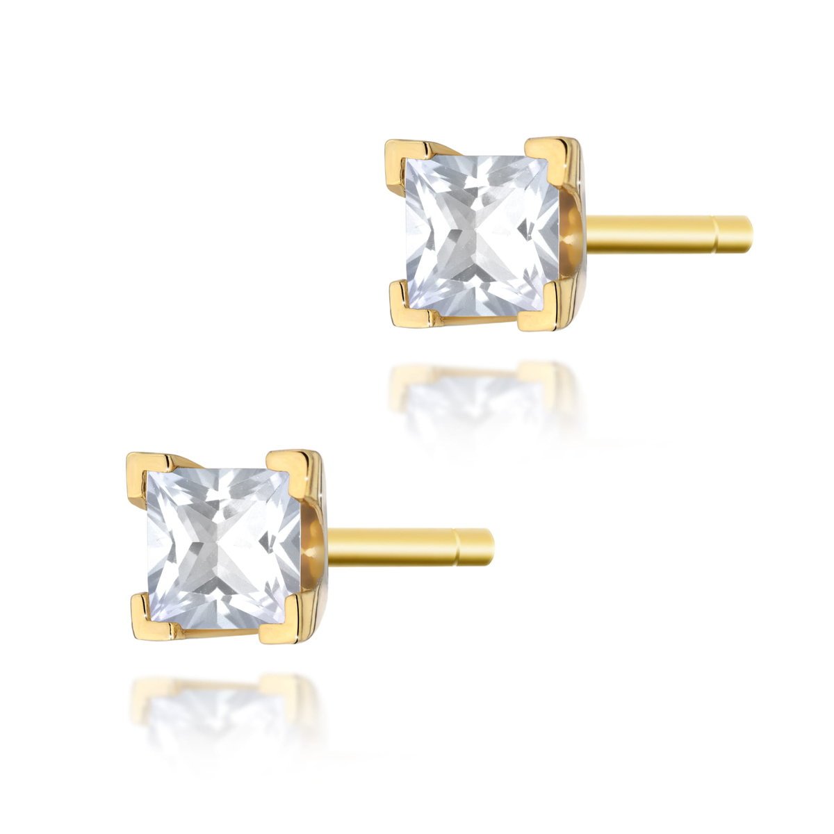 Złote kolczyki K0037 Diament 2 x 0,15ct żółte złoto pr. 585