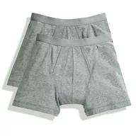 Majtki męskie - Bokserki Classic Boxer 2-PACK Fruit Of The Loom - Light Grey Marl S - miniaturka - grafika 1
