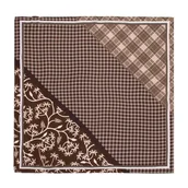 Apaszki i szaliki męskie - Jedwabna apaszka wzorzysta brązowo - beżowa - miniaturka - grafika 1