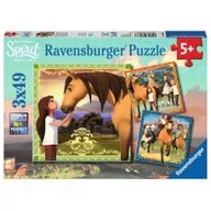 Puzzle - Ravensburger Puzzle Spirit przygoda na koniach 3 x 49 elem 080687 080687 - miniaturka - grafika 1