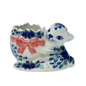 Figurki dekoracyjne - Ceramiczny królik z jajkiem Ceramika Bolesławiec - miniaturka - grafika 1