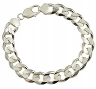 Bransolety męskie - Srebrna Bransoletka Męska Pancerka 10,50 mm Soczewkowa pr 925 Grawer Gratis - miniaturka - grafika 1