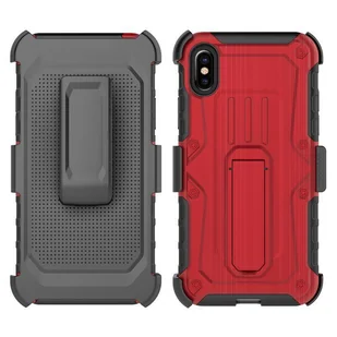 Zizo Heavy Duty Armor Case Pancerne etui iPhone X z podstawką + uchwyt do paska (Red/Black) - Etui i futerały do telefonów - miniaturka - grafika 6