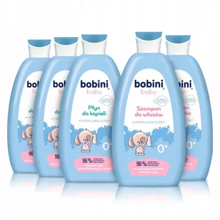 Bobini Szampon Płyn do Kąpieli dla Dzieci mix 5x300 ml - Kosmetyki kąpielowe dla dzieci - miniaturka - grafika 1