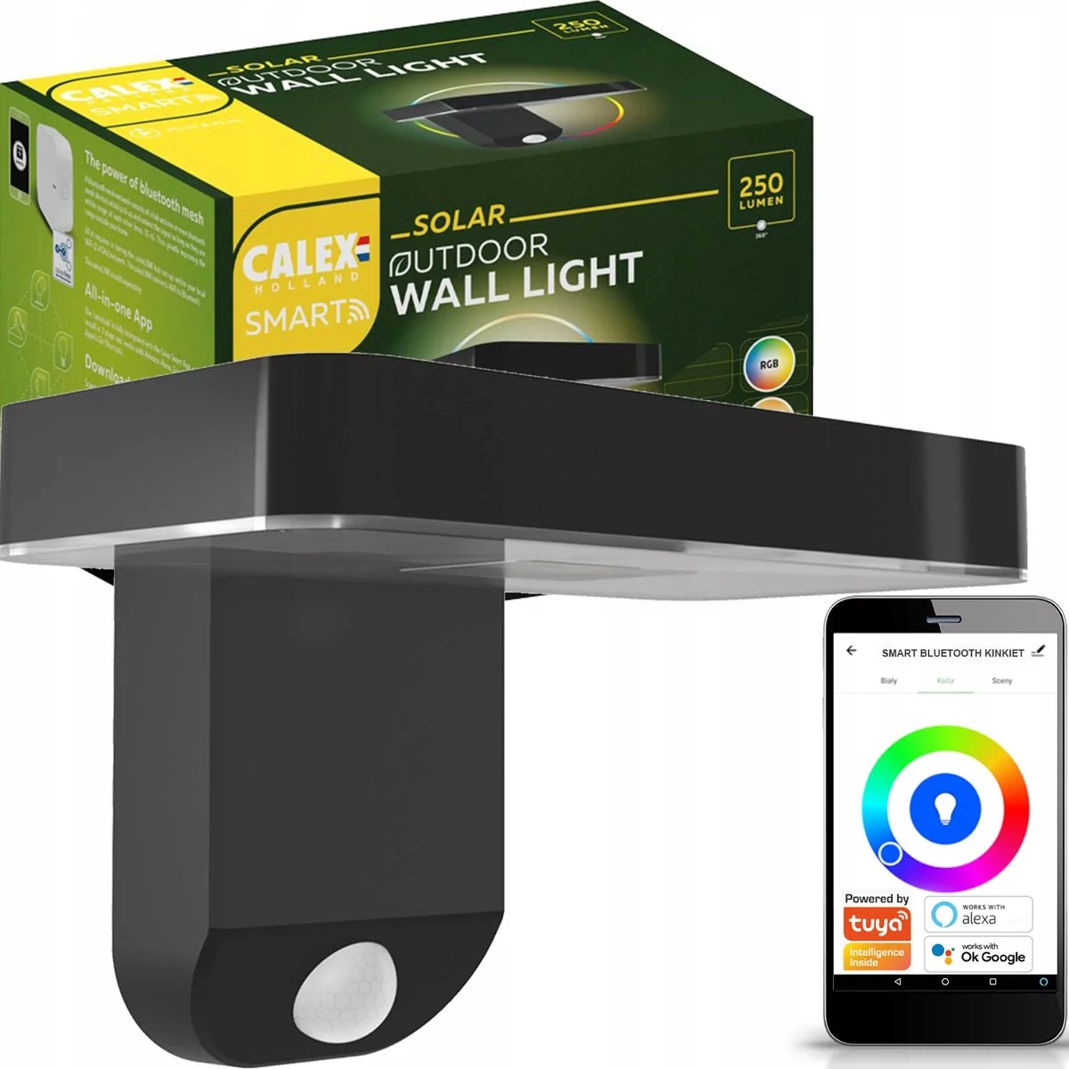 Calex Smart Outdoor lampa solarna, czujnik CCT RGB