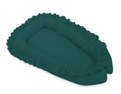 Kokony niemowlęce - Kokon niemowlęcy kojec otulacz Premium z falbanką MY SWEET BABY- butelkowa zieleń - miniaturka - grafika 1