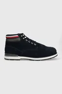 Botki męskie - Tommy Hilfiger buty skórzane męskie kolor granatowy - miniaturka - grafika 1