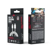 Kable USB - Maxlife Kabel MXUC-06 USB-C - Lightning 1,0 m 20W szary nylonowy - miniaturka - grafika 1