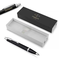 Zestawy piśmiennicze - Długopis Parker IM Essential Matte Black CT z grawerem - miniaturka - grafika 1