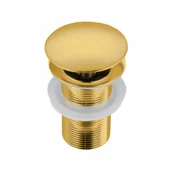 Korki do umywalek - BALNEO E0101030102-1 Korek umywalkowy mosiężny Klik Klak bez przelewu Gold- model A - miniaturka - grafika 1