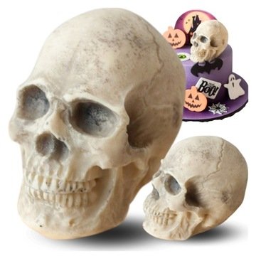 Ozdoba na Halloween Figurka Czaszka XXL z czekolady na tort ciasto