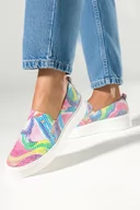 Półbuty damskie - Wielokolorowe półbuty skórzane damskie slip on na platformie PRODUKT POLSKI Casu 2814-730-39 - miniaturka - grafika 1
