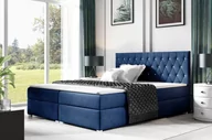 Łóżka - Łóżko kontynentalne pikowane Nadia 140x200 Niebieskie - miniaturka - grafika 1