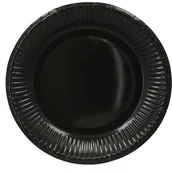 Dekoracje i nakrycia stołu na imprezę - Talerzyki Papierowe Czarne 18cm 6Szt - miniaturka - grafika 1