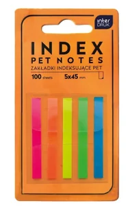 Zakładki indeksujące paski 5x45mm Pet neon - INTERDRUK - Zakładki do książek - miniaturka - grafika 1