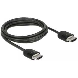 Delock Kabel HDMI 4K 60Hz M/M potrójnie ekranowany premium 2m czarny 84964 - Kable - miniaturka - grafika 1