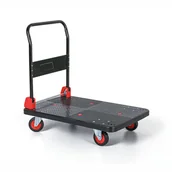 Wózki magazynowe - Wózek platformowy ze składaną rączką, nośność 300 kg, 830x590 mm - miniaturka - grafika 1