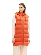 Kamizelki damskie - Lekka, pikowana kamizelka damska TOM TAILOR, 19772-złoty płomień pomarańczowy, XL - miniaturka - grafika 1