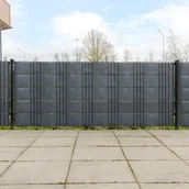 Parawany - vidaXL vidaXL Parawany balkonowe, 10 szt., antracytowe, 255x19 cm, rattan PE - miniaturka - grafika 1