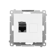 Gniazdka elektryczne - Kontakt Simon Gniazdo komputerowe pojedyncze RJ45 kategoria 6 (ekr.) Simon 55 - biały mat - miniaturka - grafika 1