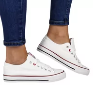 Trampki damskie - DAMSKIE TRAMPKI BUTY SPORTOWE NEWS 4723 BIAŁE - miniaturka - grafika 1