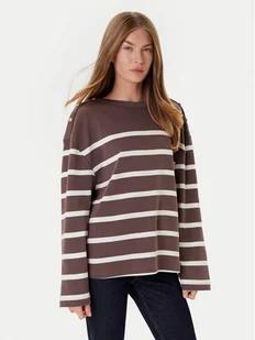 Tommy Hilfiger Bluzka Gold Button WW0WW45760 Brązowy Relaxed Fit - Bluzki damskie - miniaturka - grafika 1