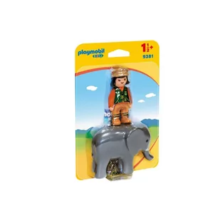 Playmobil 1.2.3 - Zookeeper with Elephant 9381 - Klocki - miniaturka - grafika 1