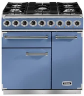 Kuchenki gazowo-elektryczne - Kuchnia gazowo-elektryczna FALCON Deluxe 90 Chiński błękit szczotkowany nikiel - miniaturka - grafika 1