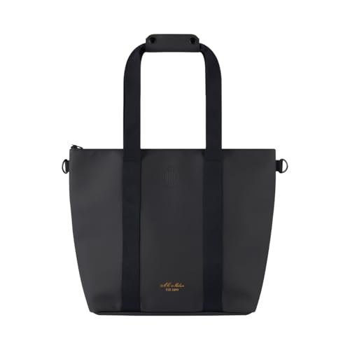 AC Milan - Torba na ramię z zamkiem błyskawicznym i podwójnym uchwytem, elegancki styl do codziennego użytku, Czarny, Taglia unica, Klasyczny