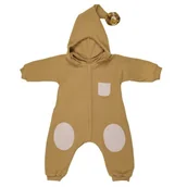 Kombinezony dla dzieci - Hi Little One kombinezon całoroczny z kapturem TOG 2,0 OverSize BOHO Mustard roz S Pom Pom - miniaturka - grafika 1