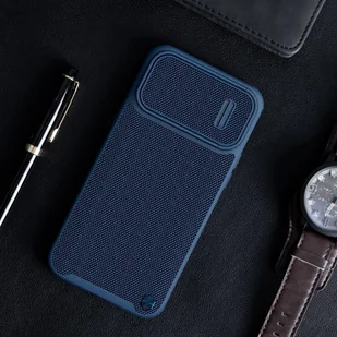 Nillkin Textured S Magnetic Case etui iPhone 14 Pro Max pokrowiec MagSafe z osłoną na aparat niebieski - Etui i futerały do telefonów - miniaturka - grafika 14