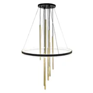 Lampy sufitowe - Wisząca lampa okrąg LUNA 5215 LED 54W 3000K tuba czarny mosiądz - miniaturka - grafika 1