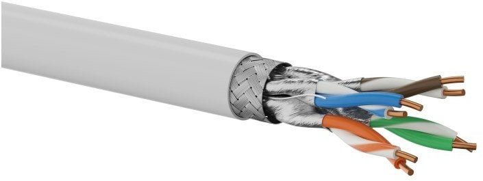 Kabel S/FTP kat.6A, sieciowy, skrętka, LSOH, Dca 4x2x23 AWG, 10Gb/s, gwarancja 10 lat, szary, 500m - Q-LANTEC