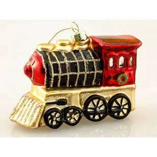 Formówka zawieszka 9,7 x 4 x 7,5 cm złoto-czerwona - Ozdoby bożonarodzeniowe - miniaturka - grafika 1