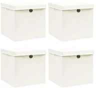 Pudła i pojemniki do przechowywania - Zestaw 4 białych pudełek do przechowywania S2-Z71 - miniaturka - grafika 1