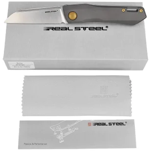 Nóż składany Real Steel Solis Gray/Gold Titanium, Satin N690 by Poltergeist Work (7062G) - Noże - miniaturka - grafika 7