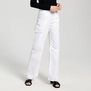 Spodnie damskie - Sinsay - Jeansy wide leg high waist - Biały - miniaturka - grafika 1