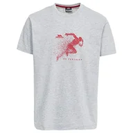 Koszulki męskie - Trespass męski t-shirt z krótkim rękawem Lyons z nadrukiem na klatce piersiowej Szary melanżowy XXS MATOTSM10015 - miniaturka - grafika 1