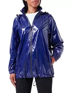Kurtki damskie - Armani Exchange Damska kurtka przeciwdeszczowa, z błyszczącą tkaniną, z odpinanym kapturem, krój casual fit, Blue Speed, M - miniaturka - grafika 1