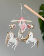 Karuzele dla niemowląt - Karuzela do łóżeczka - jednorożce z tęczą - miniaturka - grafika 1