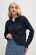 Swetry damskie - Pepe Jeans sweter IDRIS POLO damski kolor granatowy  PL702216 - miniaturka - grafika 1