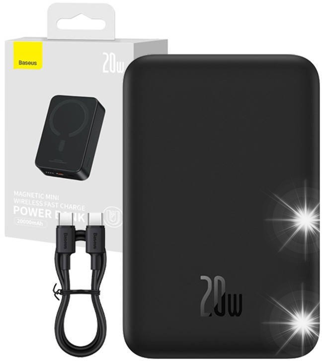 Powerbank Baseus POWERBANK MAGSAFE BASEUS 20000 mAh 20W ŁADOWANIE BEZPRZEWODOWE KABEL USBC