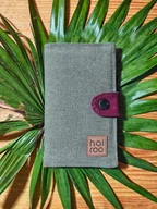 Portfele - Portfel FUKU z bawełny canvas i bawełny drelich zielony - miniaturka - grafika 1