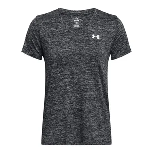 Damska Koszulka z krótkim rękawem UNDER ARMOUR TECH SSV- TWIST 1384227-001 – Czarny - Koszulki i topy damskie - miniaturka - grafika 1