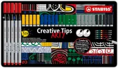 Długopisy - Zestaw długopisów z wieloma końcówkami - STABILO Creative Tips - ARTY - puszka 30 sztuk - klasyczna - różne kolory - miniaturka - grafika 1